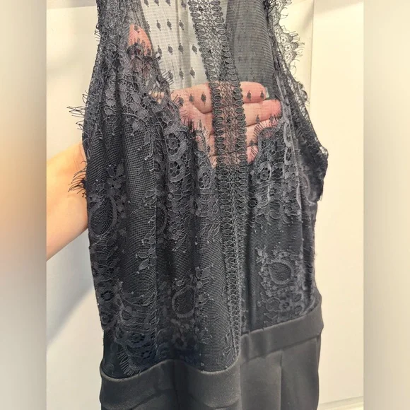 Express Black Lace Detail Jumpsuit - Picture 7 of 11